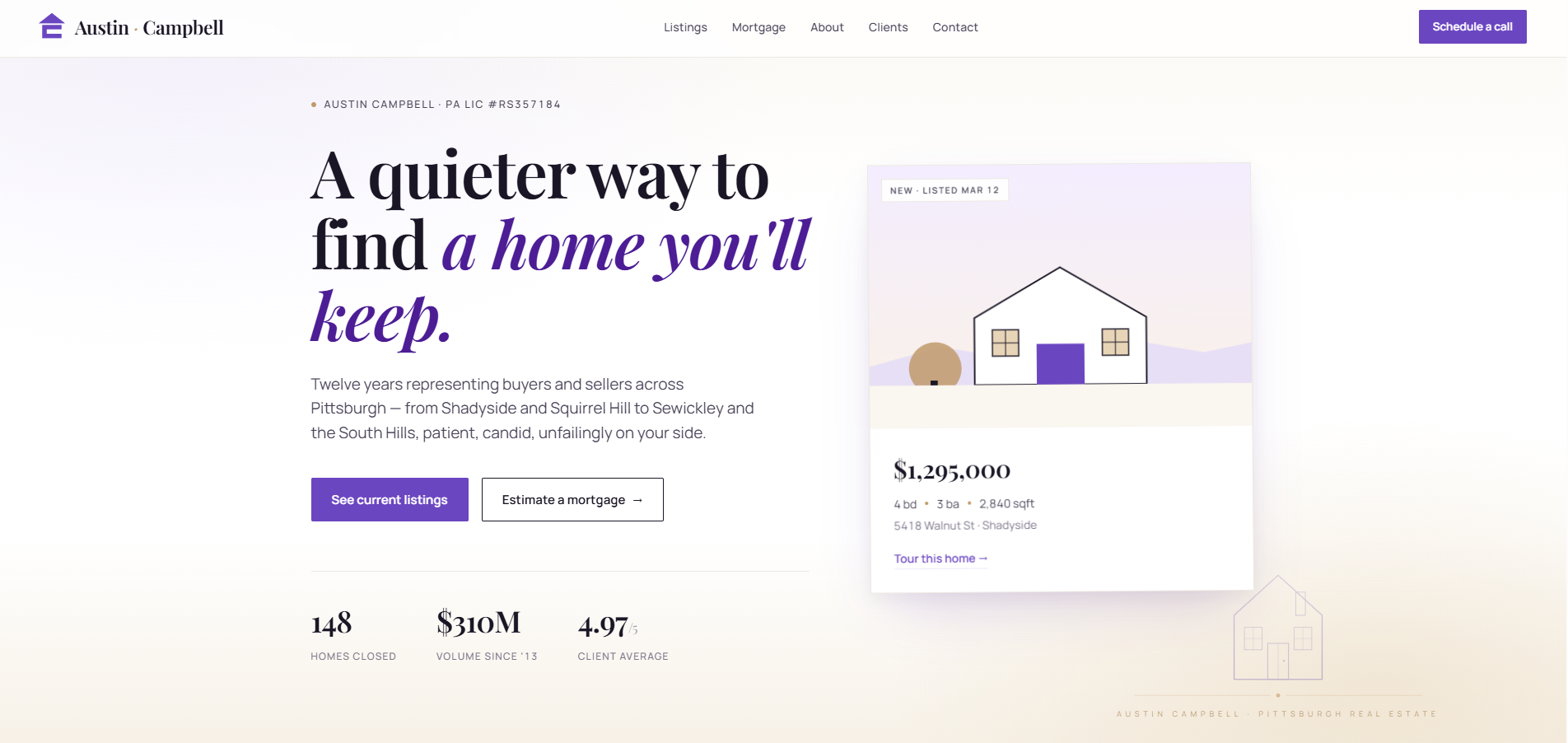 AC Properties website screenshot